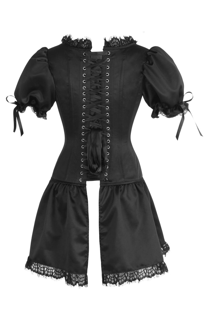 black victorian corset dress Dark Elegance: Victorian-Inspired with Lace Details and poly satin) 1 Dress to Impress: Welcome Check Rate Color:Burgundy (Maroon)
