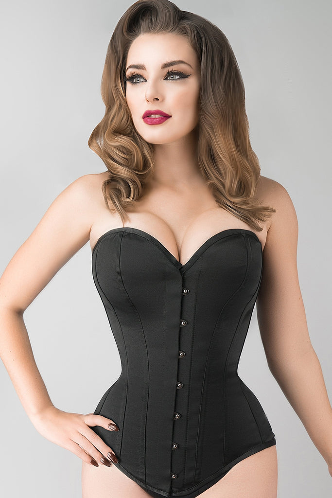 Any picture examples of a woman with a larger belly wearing a corset bustier?  Is it possible without being uncomfortable? : r/PlusSize