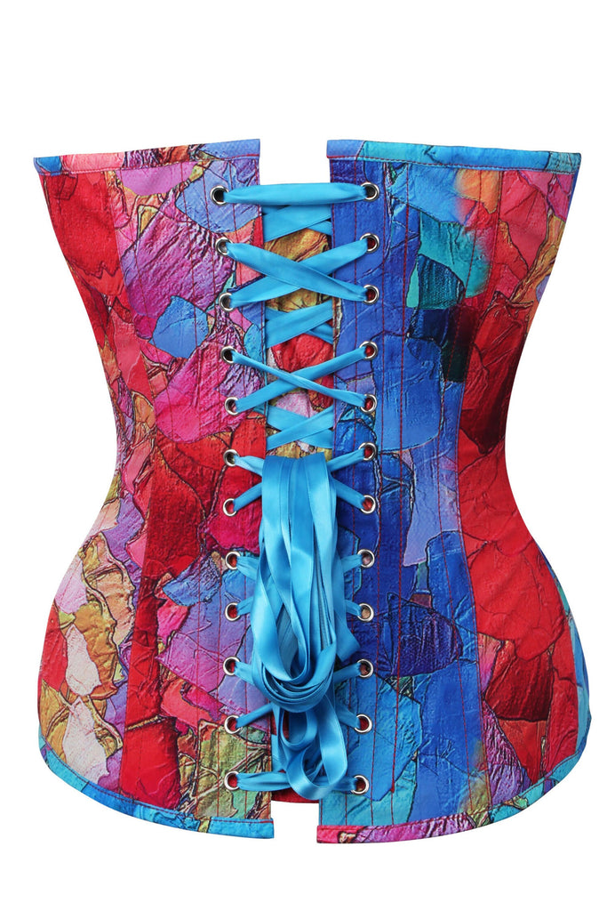 Cotton Corset With Cording And Exposed Spiral Steel Boning