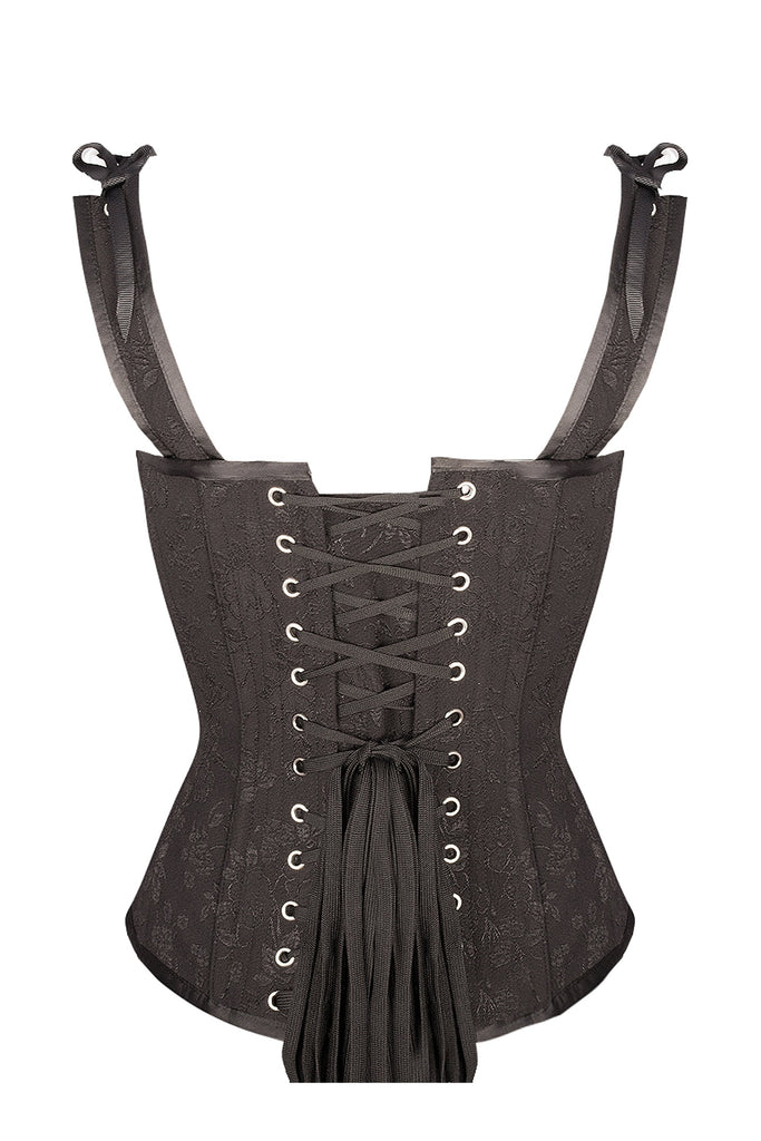 Vintage Inspired Overbust With Angled Panels And Shoulder Straps