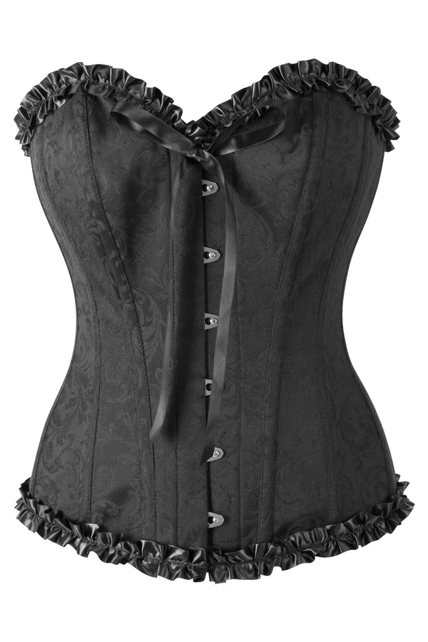 Black Corset Top Low Back Lace Up Corset Timeless Corset