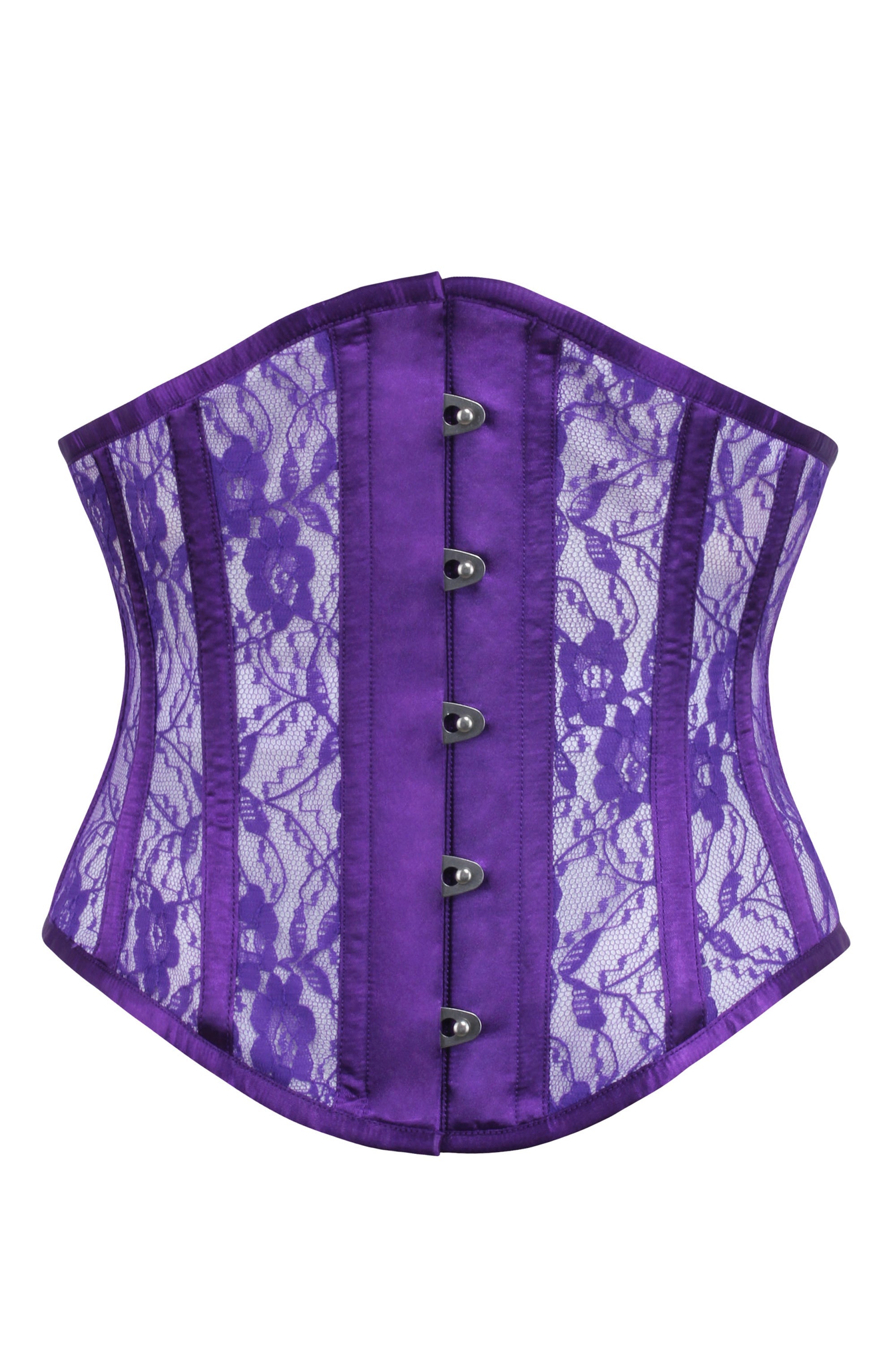 Couture Purple Corset and Bra, Underbust Corset, Burlesque Lace Lingerie,  Lace Corset, Hourglass Waist Trainer 