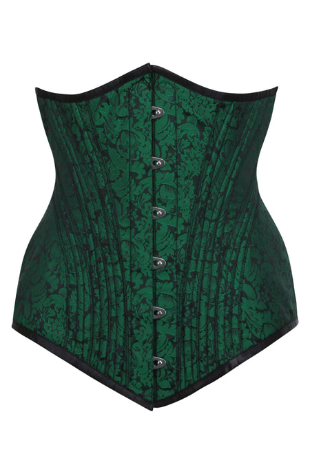 Emerald Green Brocade Longline Underbust Corset