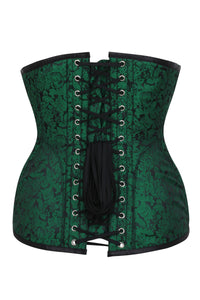 Emerald Green Brocade Longline Underbust Corset