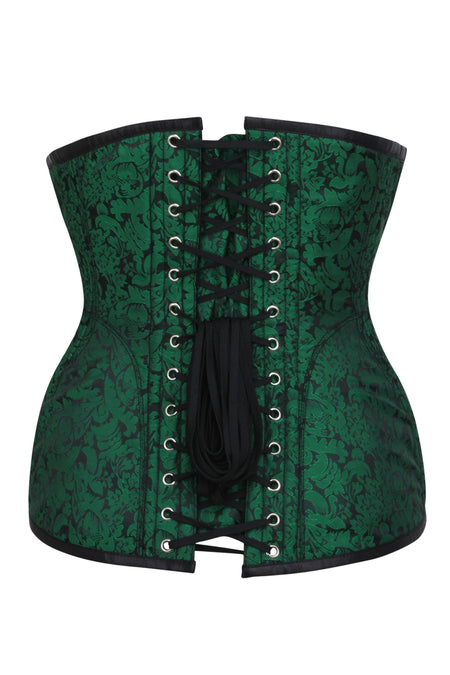 Emerald Green Brocade Longline Underbust Corset