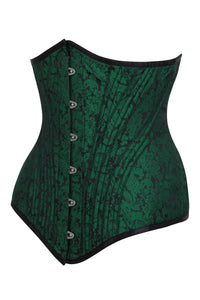 Emerald Green Brocade Longline Underbust Corset