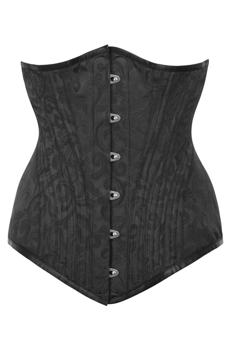 Black Jacquard Longline Underbust Corset