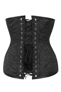 Black Jacquard Longline Underbust Corset