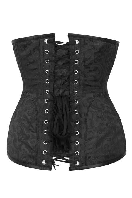 Black Jacquard Longline Underbust Corset