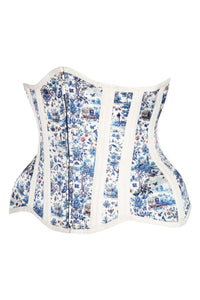 Blue Toile Romance Underbust Corset