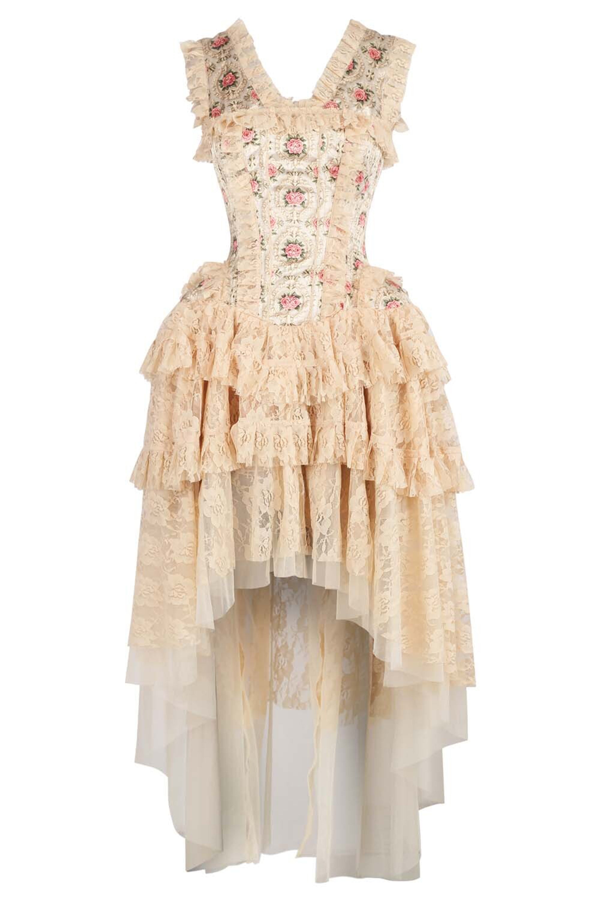 corset dress old Vintage Lace Reverie black flower girl BABARONI Stretch Satin Mist ️ CUSTOM MADE ️ color:Blue