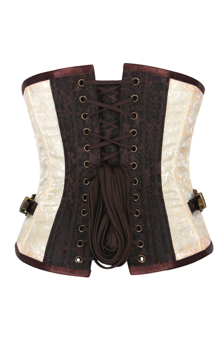 Two-Tone Underbust Steampunk Corset with Antique Swing Clasps