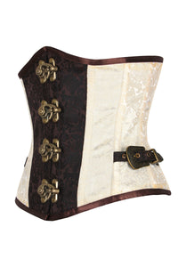 Two-Tone Underbust Steampunk Corset with Antique Swing Clasps