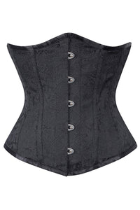 Midnight Bloom Brocade Underbust Corset