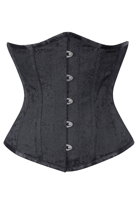 Midnight Bloom Brocade Underbust Corset