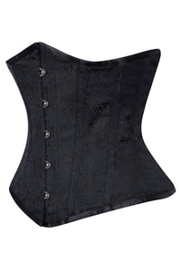 Midnight Bloom Brocade Underbust Corset