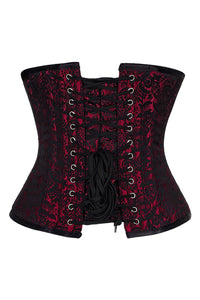 Burgundy & Black Brocade Underbust Corset