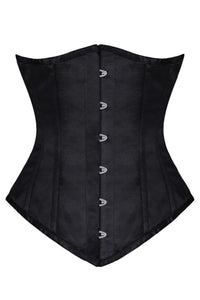 Classic Black Satin Longline Underbust Corset