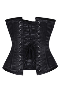 Classic Black Satin Longline Underbust Corset