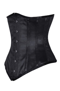 Classic Black Satin Longline Underbust Corset