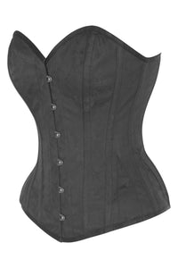 Black Floral Jacquard Overbust Corset with Sweetheart Neckline