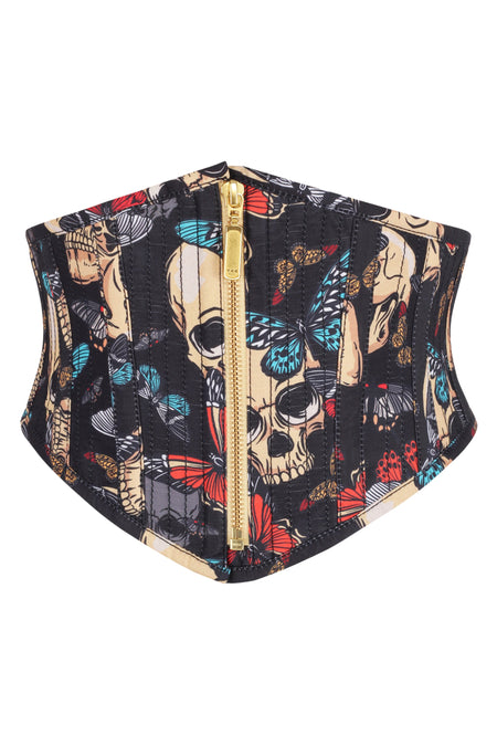 Skull Print Cotton Waspie Belt