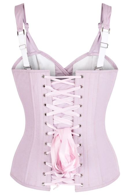 Vintage Styled Overbust Corset in Dawn Pink