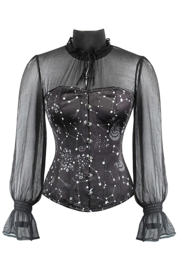 Astronomy Overbust Sleeved Corset Top