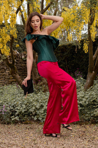 Corset Story FTS020 Off the Shoulder Emerald Green Corset Top
