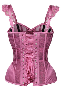 Corset Story FTS112 Lingerie Inspired Hot Plum Overbust Corset With Shoulder Straps