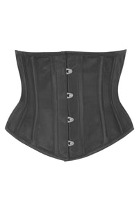 Classic Black Satin Waspie Underbust Corset