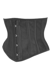 Classic Black Satin Waspie Underbust Corset