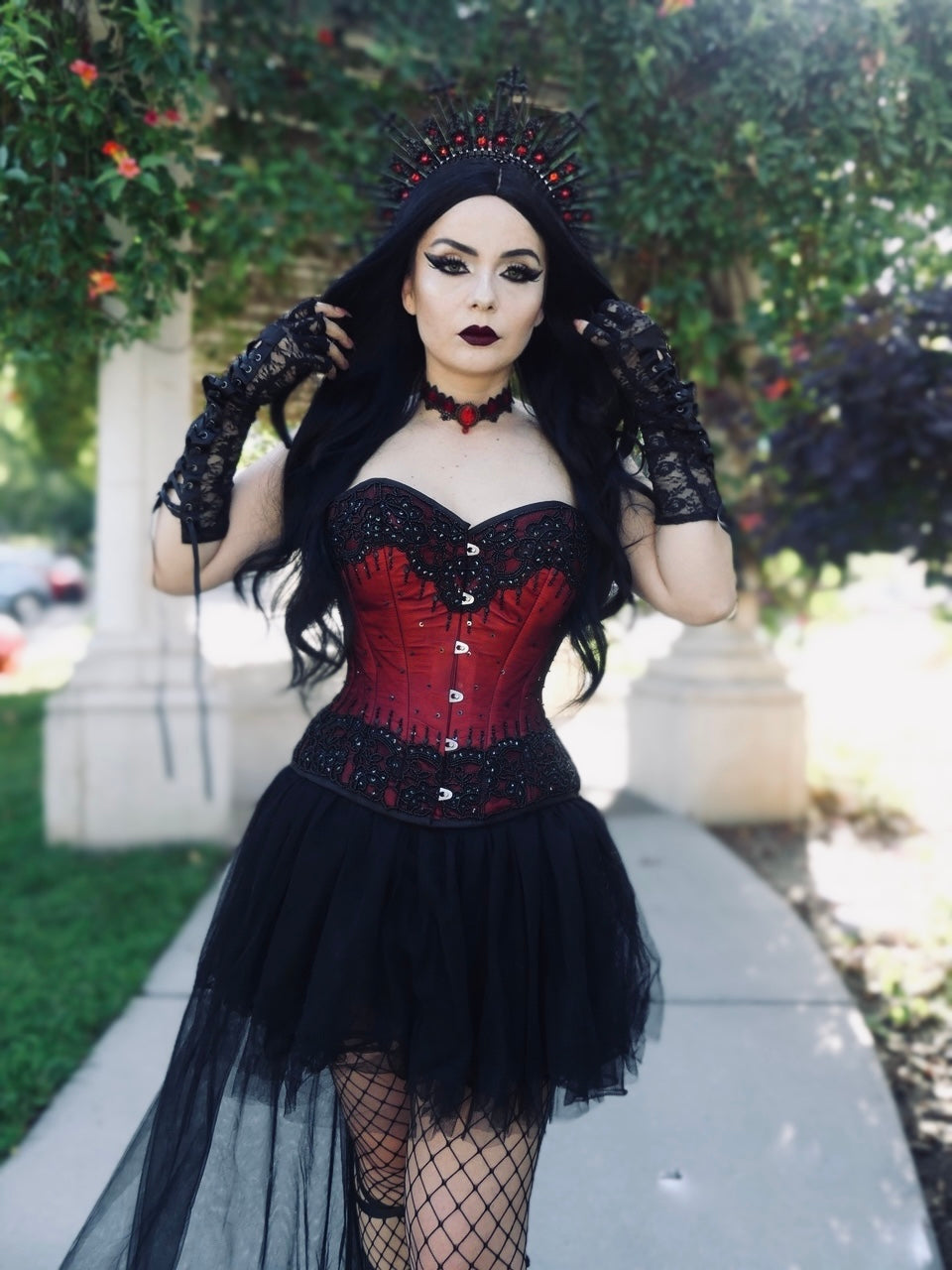 corset dress red and black Burgundy Satin Couture The shoulder Size:10.5M custom homecoming dresses What Is A Casual adding a touch of