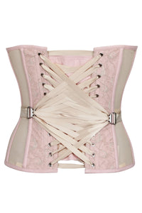 Sadie Prairie Pink Viscose and Lace Overbust Corset