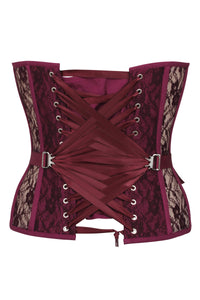 Sadie Crushed Violets Viscose and Lace Overbust Corset
