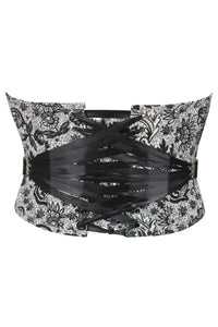 Luella Whisper White Alençon Printed Cotton Cropped Overbust Corset with Fan Lacing (UK)