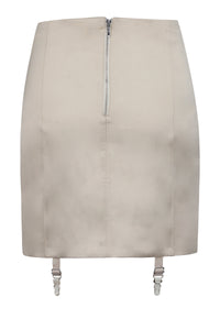Tillie Champagne Satin Corset Inspired Skirt with Suspender Clips