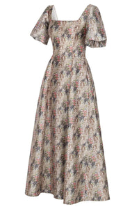 Floral Bloom Corset Dress with Flutter Sleeves