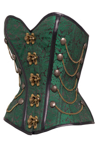 Corset Story ND-163 Green Waist Taming Steampunk Corset With Chains