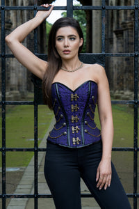 Corset Story ND-300 Purple Steampunk Corset With Chains