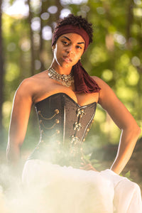 Corset Story ND-301 Black Steampunk Corset With Chains
