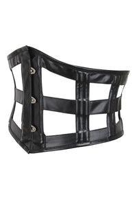 Black PVC Cage Corset Style Belt