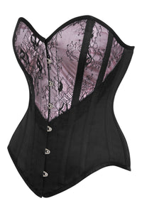 Pink and Black Overbust Lingerie Corset (UK)