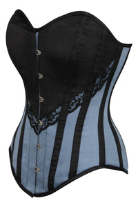 Black and Grey Waist Taming Overbust Corset (UK)
