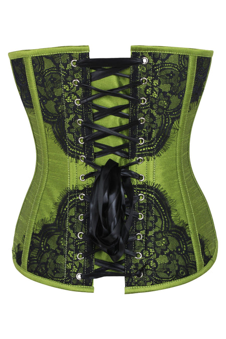 Green Waist Taming Overbust with Black Lace (UK)
