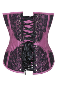 Pink Waist Taming Overbust with Black Lace (UK)