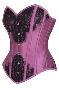Pink Waist Taming Overbust with Black Lace (UK)