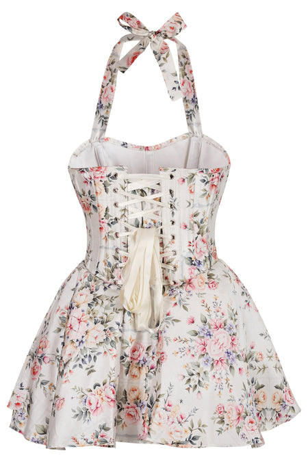 Vintage Rose Halter Corset Dress
