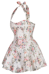 Vintage Rose Halter Corset Dress