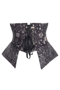 Celestial Alchemy Underbust Corset with Flared Peplum Panels